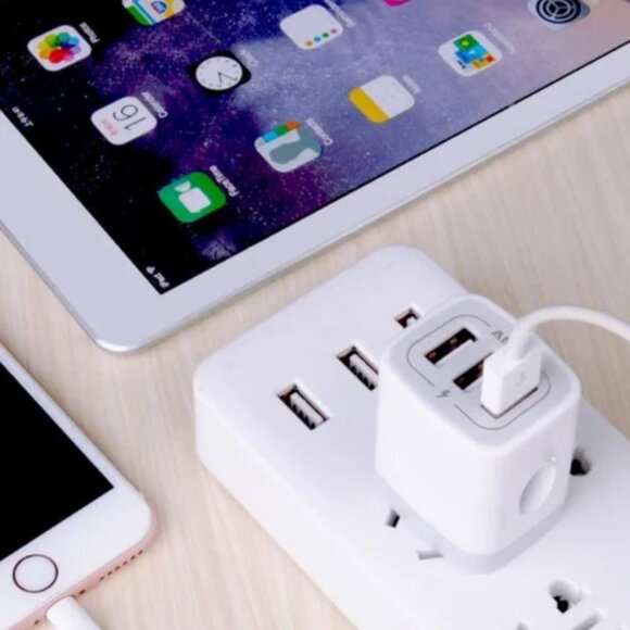 NEW Ailkin USB 3 Multi Port Charger Cube - Picture 2 of 3